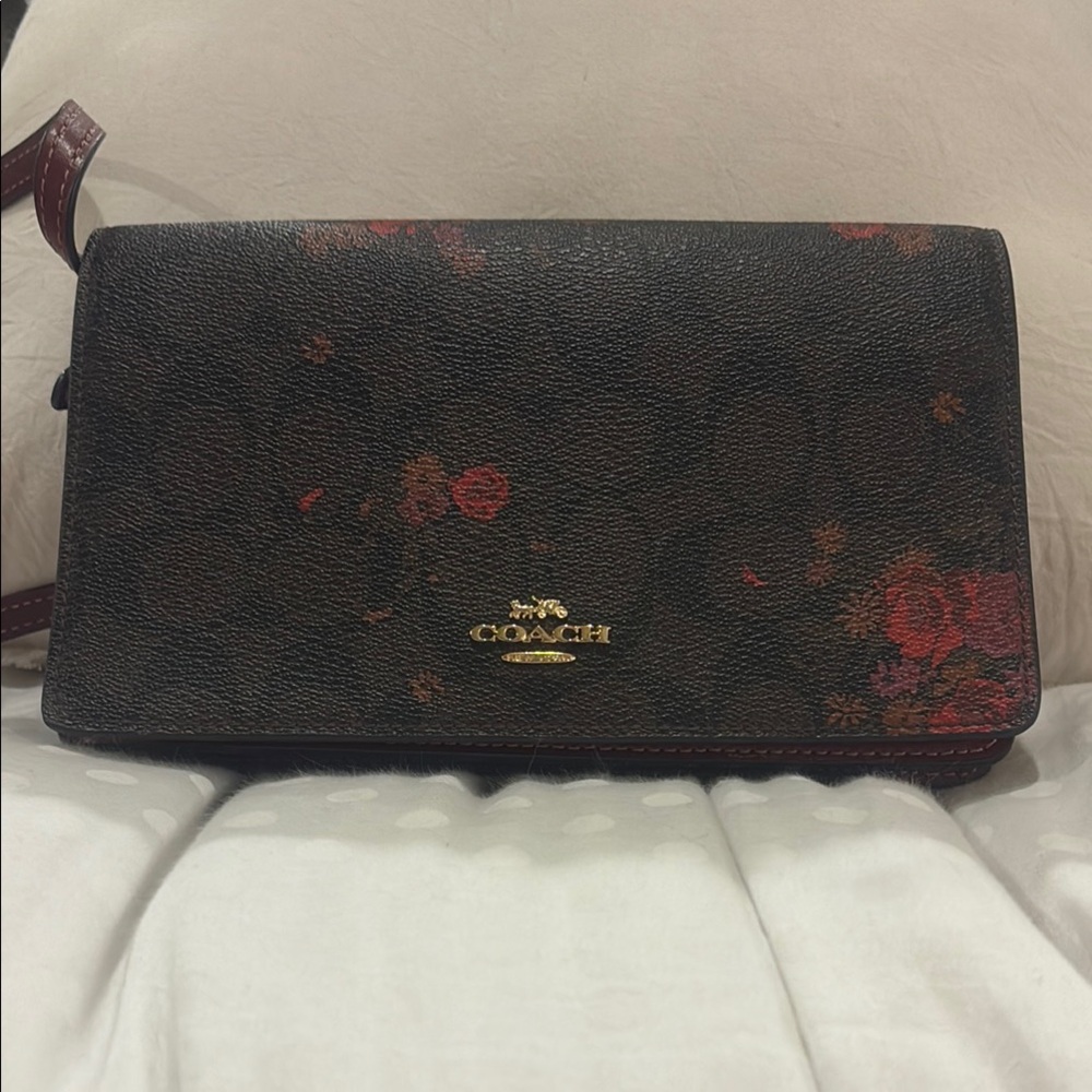 Coach Floral Brown Crossbody Bag